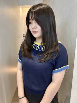 ゼスト パーク(ZEST PARK) レイヤーロング チョコレートブラウン 顔周りカット 吉祥寺 宮坂