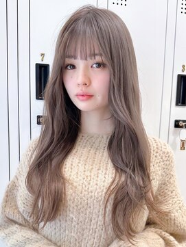 セイドット リー(Say. Ree) Say.グレーベージュブリーチレイヤーカットぱっつん前髪表参道