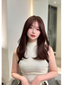 ヌイ 横浜(nui) ふんわりミディアム前髪アンブレラカラーこなれミディイメチェン