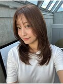 セミロングミディアムレイヤー大人カジュアル
