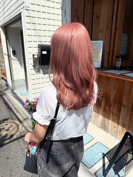 テイ(tei) ピンクベージュ/ピンクカラー/ブリーチ/ミディアムヘア/韓国ヘア