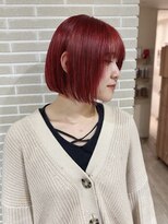 ニューヨークニューヨーク 三宮店(NYNY)&nbsp;ブリーチなしダブルカラー/ボブヘア/レッドカラー