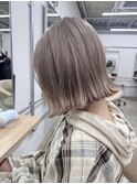ショートボブ/ミルクティーベージュ/くびれボブ