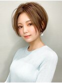 クールショート/シースルー前髪/ダークブルー/グレージュ