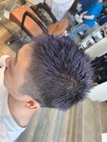 リラ ヘア サロン(rela hair salon)&nbsp;フェードメンズショート×ラベンダーシルバー