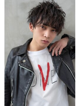 オースティン 門前仲町(AUSTIN) ツイストパーマ七三オールバックマッシュウルフスリークショート