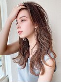 後れ毛が可愛い顔周りレイヤー/ナチュラルアッシュ/顔周り