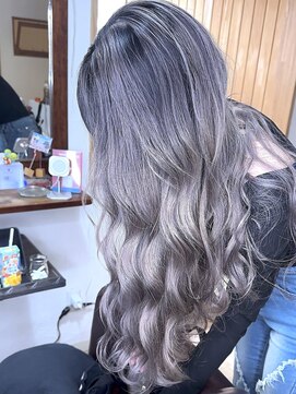 ブレイズヘアー(BLAZEhair) 【色落ちするバレイヤージュ】シャドールーツ×ブリーチ２回