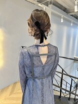 ヌープヘアーアイス(NUUP.hair ici)&nbsp;シニヨン編みおろし結婚式褒められる♪編み込み
