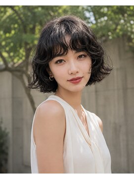 ノラ シブヤ(NORA) 小顔ミディアムパーマミディアムデジタルパーマボブパーマ前髪