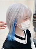 【秋カラー】ウルフホワイトカラー×インナークリアブルー