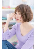 Aラインシルエットくせ毛風小顔ゆるふわエアリーボブb1