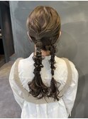 ツイン編みおろし