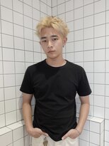 スタニング 渋谷(STUNNING.) メンズカット/スパイキーショート/ケアブリーチホワイトベージュ