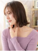 シースルーバングアースカラー小顔外ハネロブc6上尾20代30代40代
