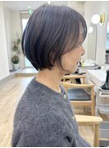 say.ショートボブアッシュグレージュミニウルフチェリーブラウン