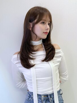 ハピネス 梅田茶屋町店(HAPPINESS) 韓国風/レイヤーカット/顔周り/顔まわり/髪質改善/ベージュ
