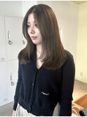 20代30代40代　オリーブグレー/レイヤーカット