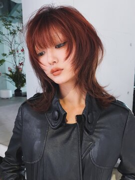 アルバム 銀座(ALBUM GINZA) くびれミディ顔周りレイヤー韓国ヘア前髪カット_F21342