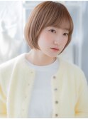 透明感ミルクティーベージュストレートボブマッシュTe1上尾30代