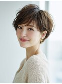 40代に人気の丸みマッシュショート