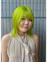 フェイス 石川町 (FACE)&nbsp;レイヤーボブ/ライムグリーン/ネオングリーン