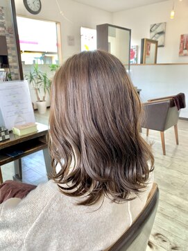 オレンジ(orange) 【orange大分賀来】外ハネウェーブセミロンググレージュカラー