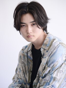 ロアー 葛西店(RAWR hair) 【RAWR】メンズ_ナチュラルセンターパートウルフ