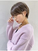 前髪あり耳掛け丸みくびれショートボブ20代30代40代50代(蘭)