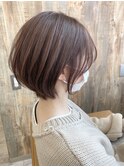 【大宮 Hanon】丸みショート/ピンクベージュ/ベビーピンク