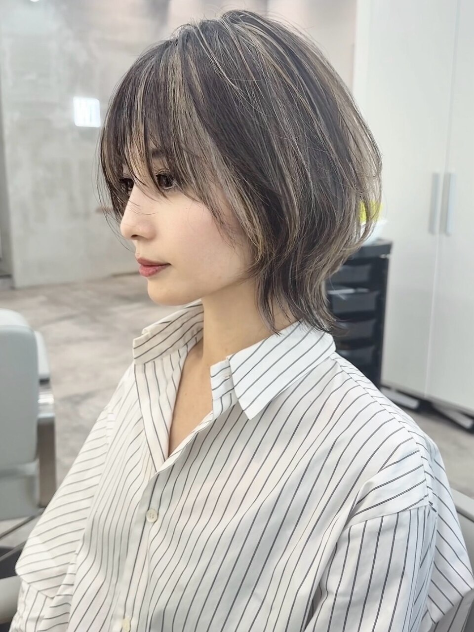 コントラストハイライト×ウルフ ウルフカット ショートウルフ
