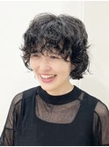 【松戸 藤原】大人かわいい ショートボブパーマ黒髪