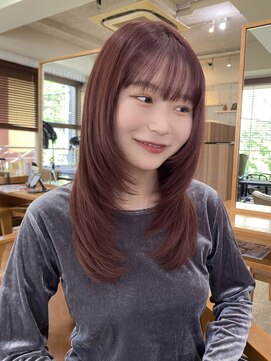 ガーデン 渋谷(GARDEN) ブリーチなしダブルカラー　ピンクベージュ　暖色カラー