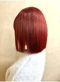 レッド系カラーボブヘア