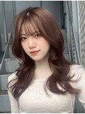 美髪レイヤーカット/顔まわりレイヤー/くびれミディアムレイヤー