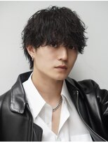 オーシャントーキョー 渋谷神南(OCEAN TOKYO)&nbsp;黒髪シャドウマッシュ波巻きパーマ