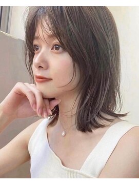 ガーデン 銀座(GARDEN) 黒髪くびれミディ顔まわりレイヤー20代30代40代ミディアムボブ