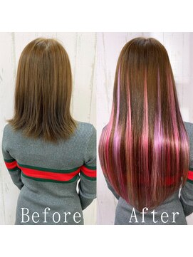 あるじゃんすー さいたま店 ピンクメッシュ#シールエクステ#デザインカラー#大宮