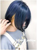 小顔くびれヘア20代30代ボブイエローブルーメルティカラー韓国風