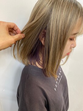ナイーブヘアデザイン(NAiVE HAIR DESIGN) 【NAiVE hair】ペールブロンド★インナーパープル!