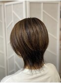 大人可愛いボブルフ/白髪ぼかし脱白髪染めショコラベージュ