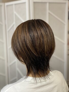 ツムグ 代官山店(TUMUGU) 大人可愛いボブルフ/白髪ぼかし脱白髪染めショコラベージュ