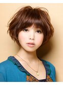 ２０代３０代４０代大人かわいい小顔ひし形ふんわりショートボブ