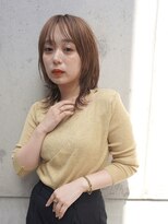 ミディアムレイヤーカットボブウルフ/10代20代/インナーカラー