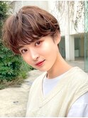ダブルイルミナカラーショートパーママッシュショート美髪