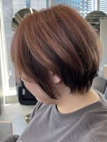 ジエクト カナウ(The Ect canow)&nbsp;ショート×デザインカラー×オレンジベージュ×ニュアンスカラー