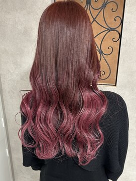 ルノン(LUNON) チェリーピンクカラー/グラデーションカラー/ケアブリーチ/韓国