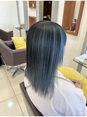 アンブレラカラー(黒×スカイブルー)stylistすずか