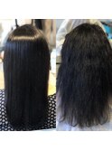 カット+艶髪カラー+髪質改善ストレート+潤艶☆水素 Tr