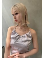 ロンドプロフィール 浦和(Lond profil)&nbsp;イメチェン　ボブ　外ハネボブ　美髪　ホワイトブロンド　韓国